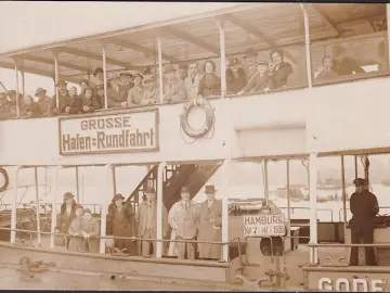 AK St. Pauli, Landungsbrücken, Große Hafen Rundfahrt, Foto AK, ungelaufen- datiert 1936