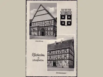 AK Nieheim, Ratskrug, Richterhaus, gelaufen 1964