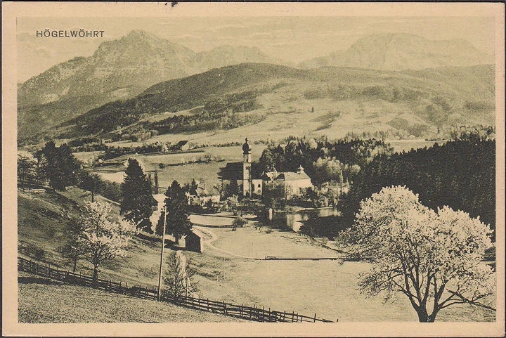 AK Höglwörth, Stadtansicht, Kirche, gelaufen 1925