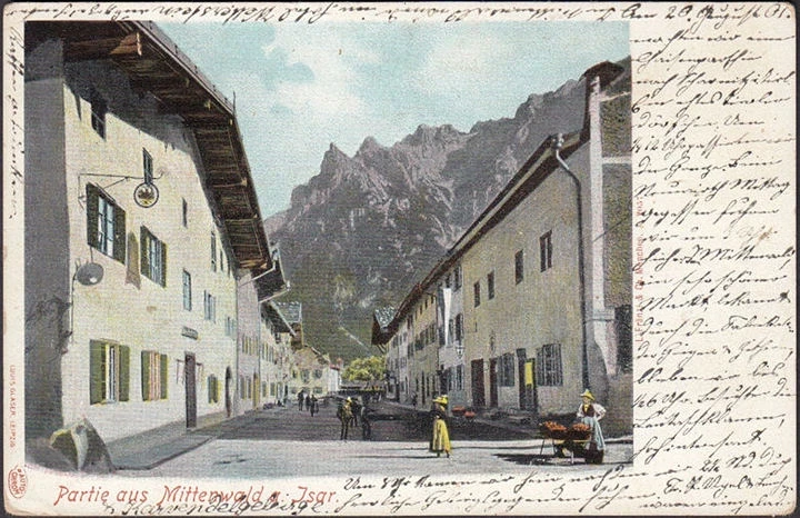 AK Partie aus Mittenwald, Straßenansicht, ungelaufen-datiert 1901