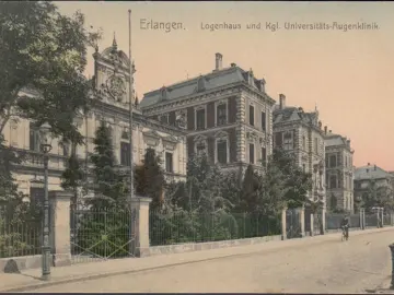 AK Erlangen, Logenhaus, Königliche Universitäts Augenklinik, gelaufen 191?