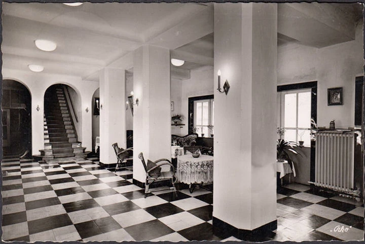 AK Bad Berneck, Kurhotel zur Mühle, Foyer, gelaufen 1958