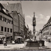 AK Füssen, Reichenstraße, Brunnen, Sport Keller, Cadnance School, Officiers Club, ungelaufen