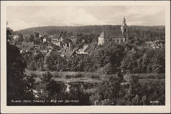 AK Buckow, Blick vom Storchnest, Stadtansicht, gelaufen 1974