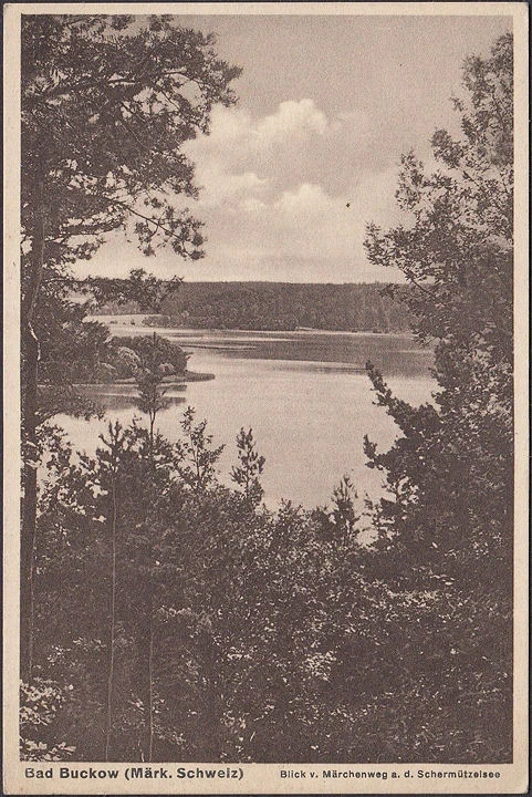 AK Bad Buckow, Blick vom Märchenwald auf den Schermützelsee, ungelaufen