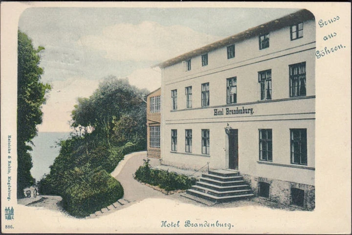 AK Gruss aus Göhren, Hotel Brandenburg, gelaufen 1908