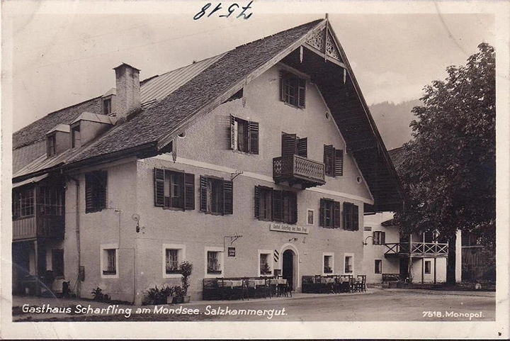 AK Scharfling, Hotel Scharfling, Hans Prügl, ungelaufen