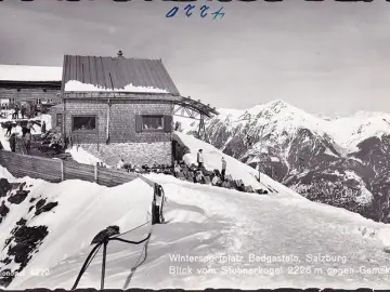 AK Bad Gastein, Blick vom Stubnerkogel gegen Gamskar, Bergstation, Foto AK, ungelaufen