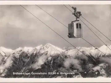 AK Bad Gastein, Stubnerkogel, Gondel, Foto AK, gelaufen 1955