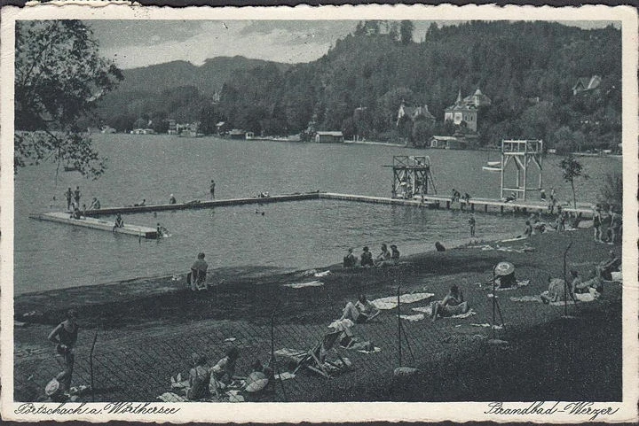 AK Pörtschach, Strandbad Werzer, gelaufen 1930