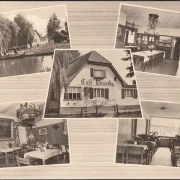 AK Lehde, Cafe Venedig, Speisesaal, Mehrbild, gelaufen 1967