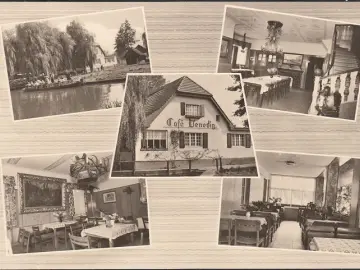 AK Lehde, Cafe Venedig, Speisesaal, Mehrbild, gelaufen 1967