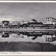 AK Wangerooge, Die Nacht beginnt, Hotels am Strand, gelaufen 1954