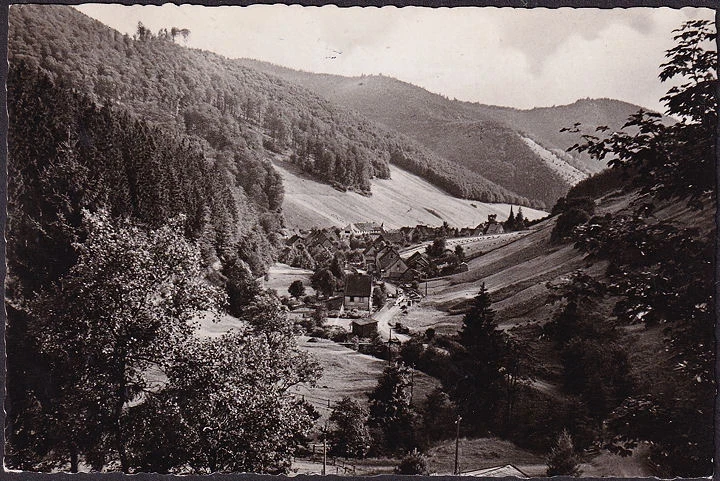 AK Sieber im Harz, Goldemke, gelaufen 1955