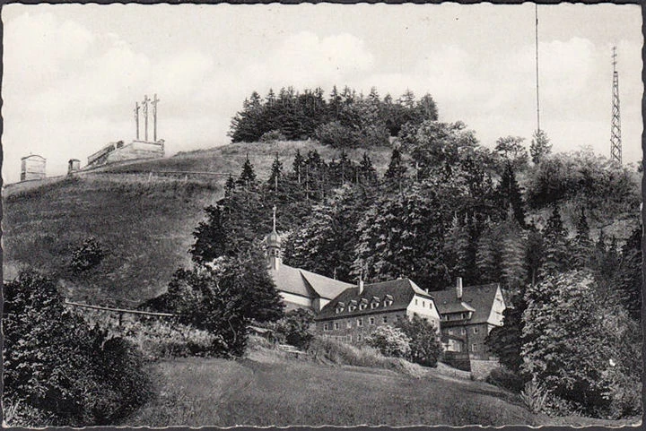 AK Klosterkreuzberg, Kloster mit Bild und Rundfunksender, ungelaufen-datiert 1960