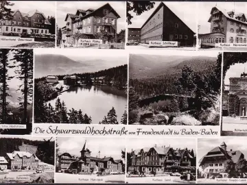 AK Kurhaus Schliffkopf, Kurhaus Plättig, Kurhaus Ruhestein, Kurhaus Herrenwies, ungelaufen-datiert 1960