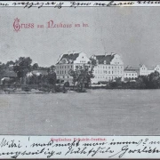 AK Gruss aus Neuhaus am Inn, Englisches Fraulein Institut, gelaufen 1900