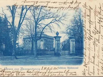 AK Gruss aus Braunschweig, Schloss Richmond, gelaufen 190?