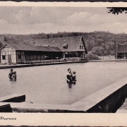 AK Schevenhütte, Freibad Josef Wagemann, gelaufen 1961