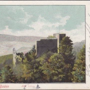 AK Baden Baden, Burg Hohenbaden, Altes Schloss, gelaufen 1904