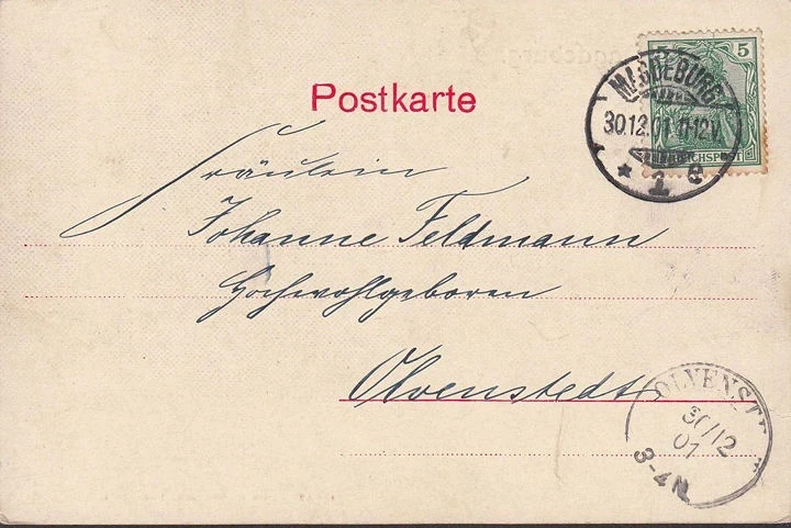 AK Magdeburg, Breiteweg mit Katharinenkirche, Straßenbahn, Geschäfte, gelaufen 1901