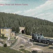 AK Hüttenrode, Bahnhof Braunesumpf, Eisenbahn, Bielstein Tunnel, gelaufen 190?