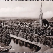 AK Landshut, Blick auf Isar und Martinskirche, ungelaufen