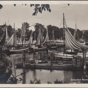 AK Warnemünde, Hafen, Segelschiffe, gelaufen 1933