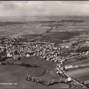 AK Gruss aus Leutershausen, Fliegeraufnahme, Stadtansicht, gelaufen 1959