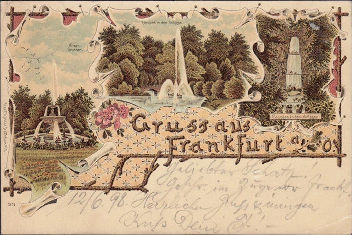 AK Frankfurt an der Oder, Brunnen, Fontaine, Litho, gelaufen 1898