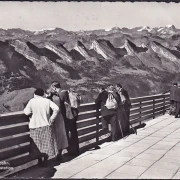 AK Säntis, Schwebebahn, Terrasse der Bergstation, gelaufen 1960