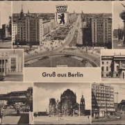 AK Berlin, Universität, Alexanderplatz, Bahnhof, Stalinallee, gelaufen 1968 gelaufen