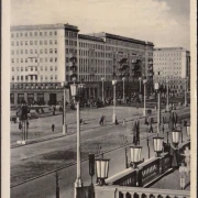 AK Berlin, Stalinallee, Block Nord, gelaufen 1954