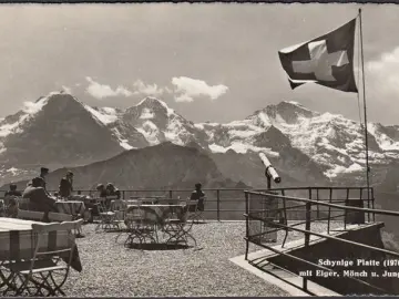AK Bern, Schynige Platte mit Eiger, Mönch und Jungfrau, gelaufen 1954