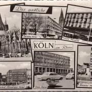 AK Köln, Senats Hotel, Hotel Mondial, Dom Hotel, Baseler Hof, gelaufen 1958