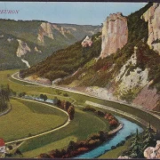 AK Beuron, Häuser, Donau, Felsen, gelaufen 1928