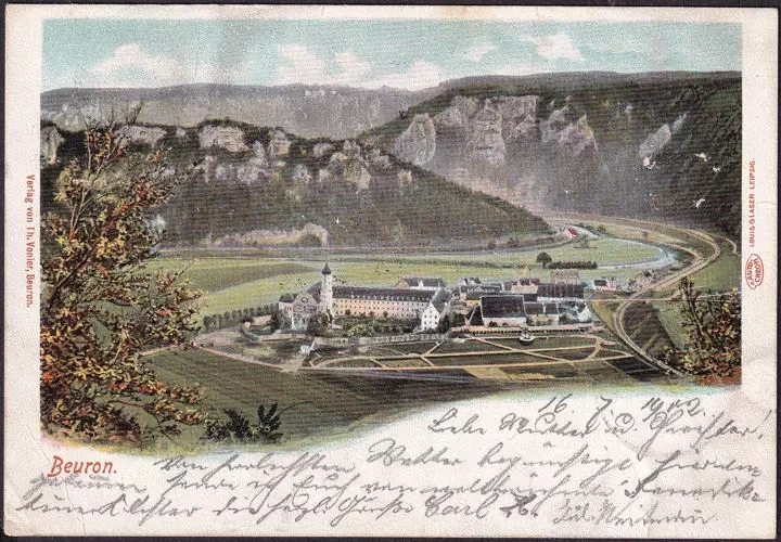 AK Beuron, Stadtansicht, Kloster, gelaufen 1902