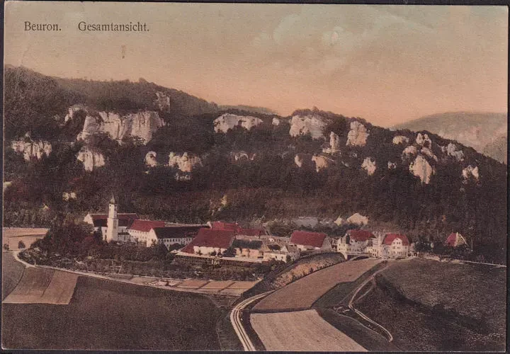 AK Beuron, Stadtansicht, Kloster, gelaufen 1911