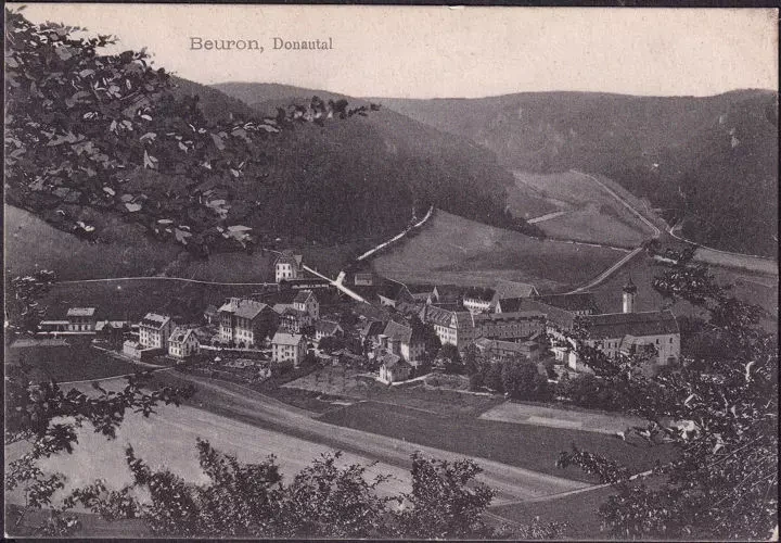AK Beuron, Stadtansicht mit Kloster, gelaufen 1908