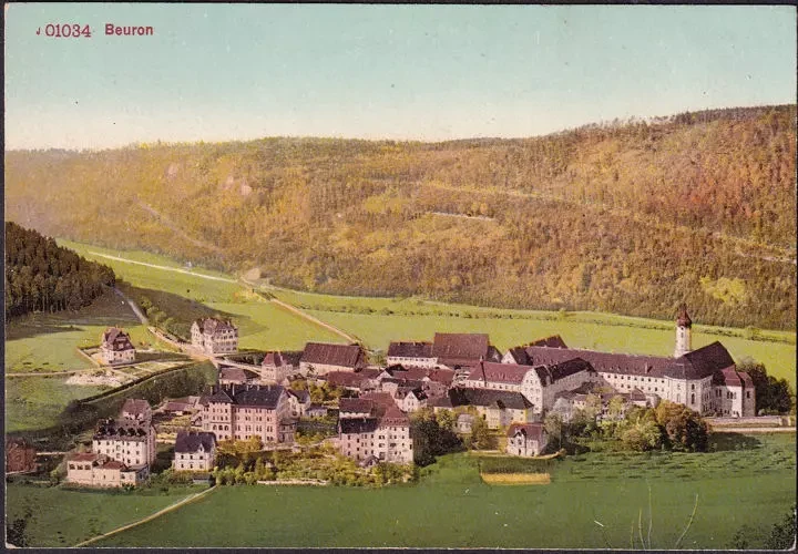 AK Beuron, Stadtansicht mit Kloster, ungelaufen-datiert 1918