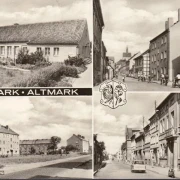 AK Bismark, Breite Straße, Brutmaschinenfabrik, Wochenkrippe, Neubauten der AWG, gelaufen 1975