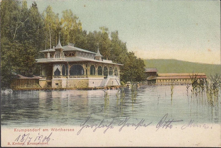 AK Krumpendorf, Seerestauration, gelaufen 1906