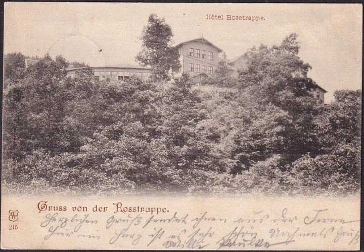 AK Gruss von der Rosstrappe, Hotel Rosstrappe, gelaufen 190?