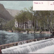 AK Thale, Wasserfall am Hubertusbad, gelaufen 1906