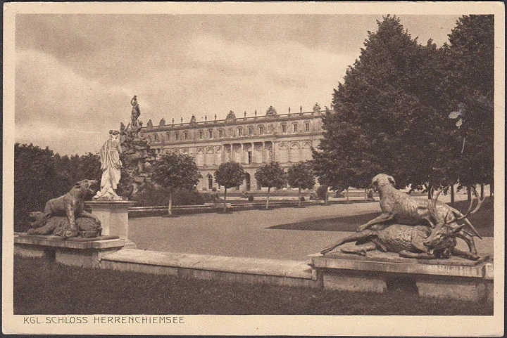 AK Chiemsee, Herreninsel, Schloss Herrenchiemsee, gelaufen 1922