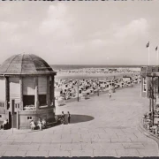 AK Borkum, Strandpromenade, Strand, Strandkörbe, ungelaufen