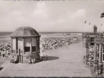 AK Borkum, Strandpromenade, Strand, Strandkörbe, ungelaufen