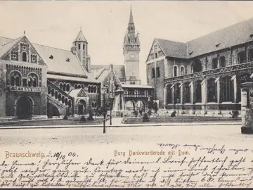 AK Braunschweig, Burg Dankwarderode mit Dom, gelaufen 1904