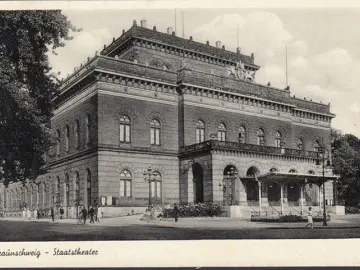 AK Braunschweig, Staatstheater, gelaufen 1951