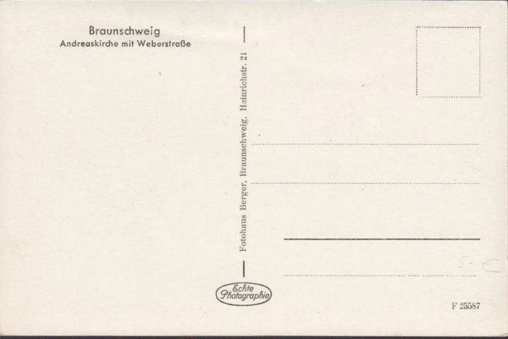 AK Braunschweig, Andreaskirche mit Weberstraße, ungelaufen